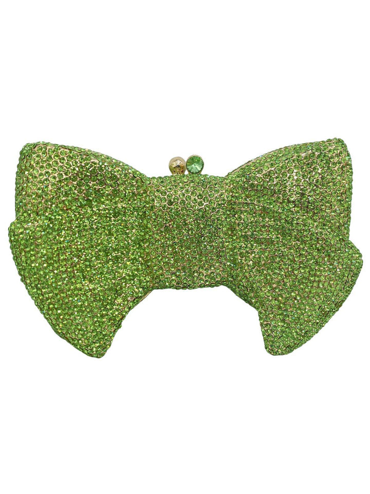 Sherah Crystal Bow Bag In Green - Mew Mews Fashion