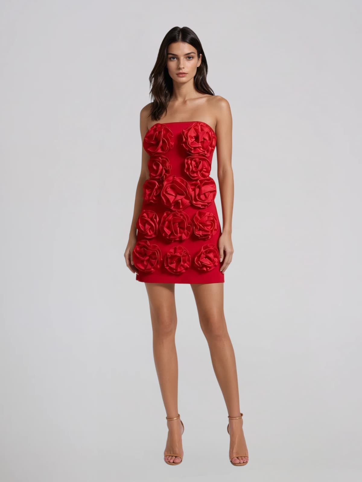 Soreth Strapless Flower Mini Dress – Mew Mews