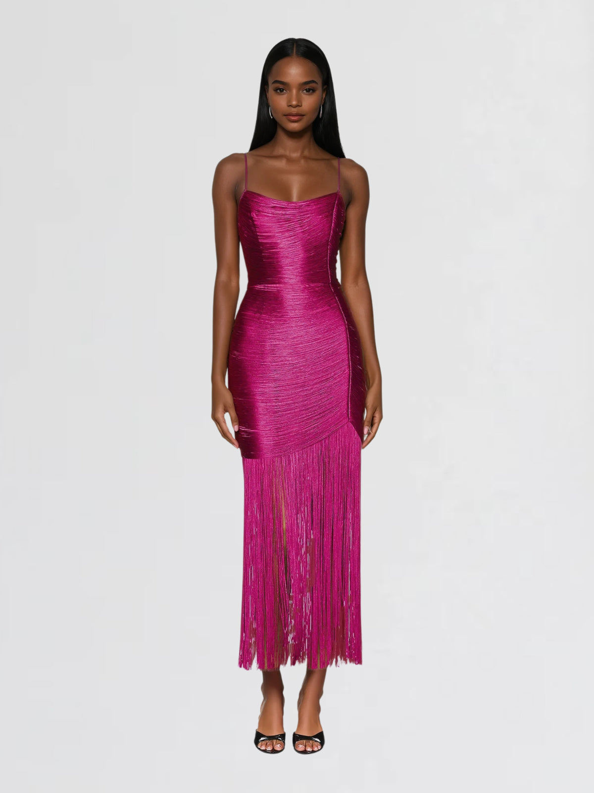 Syriel Spaghetti Fringe Maxi Dress – Mew Mews