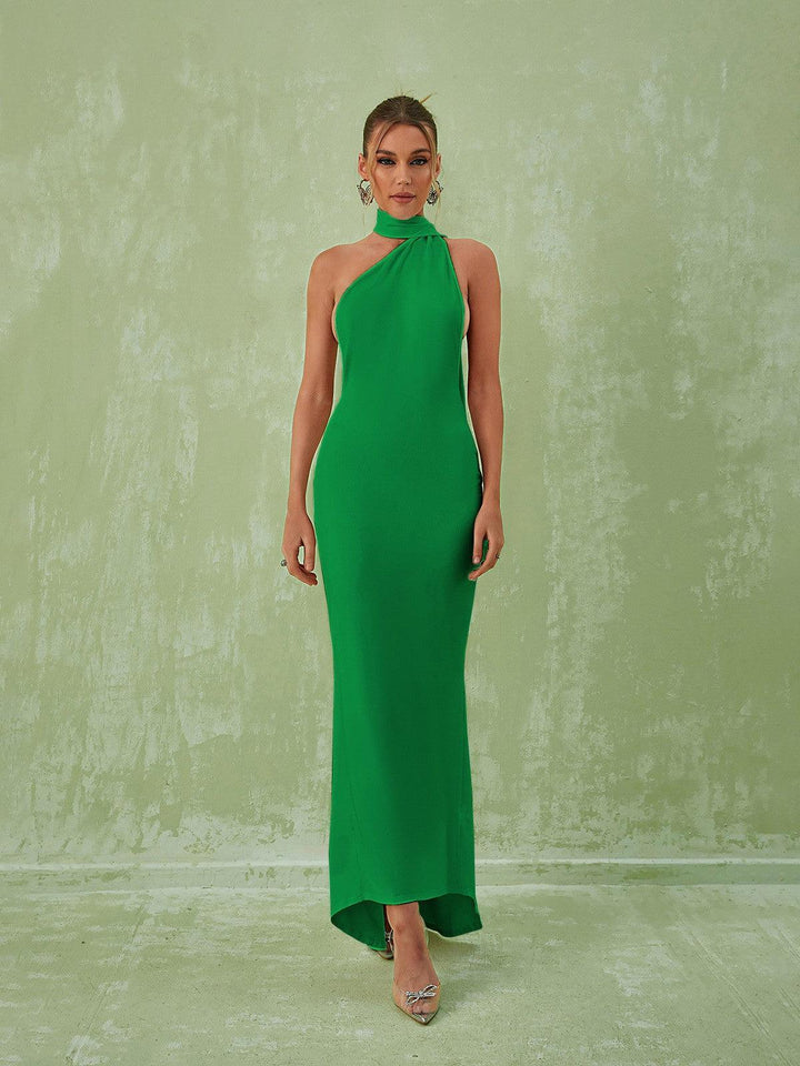 Toula Backless Maxi Dress In Green - Mew Mews