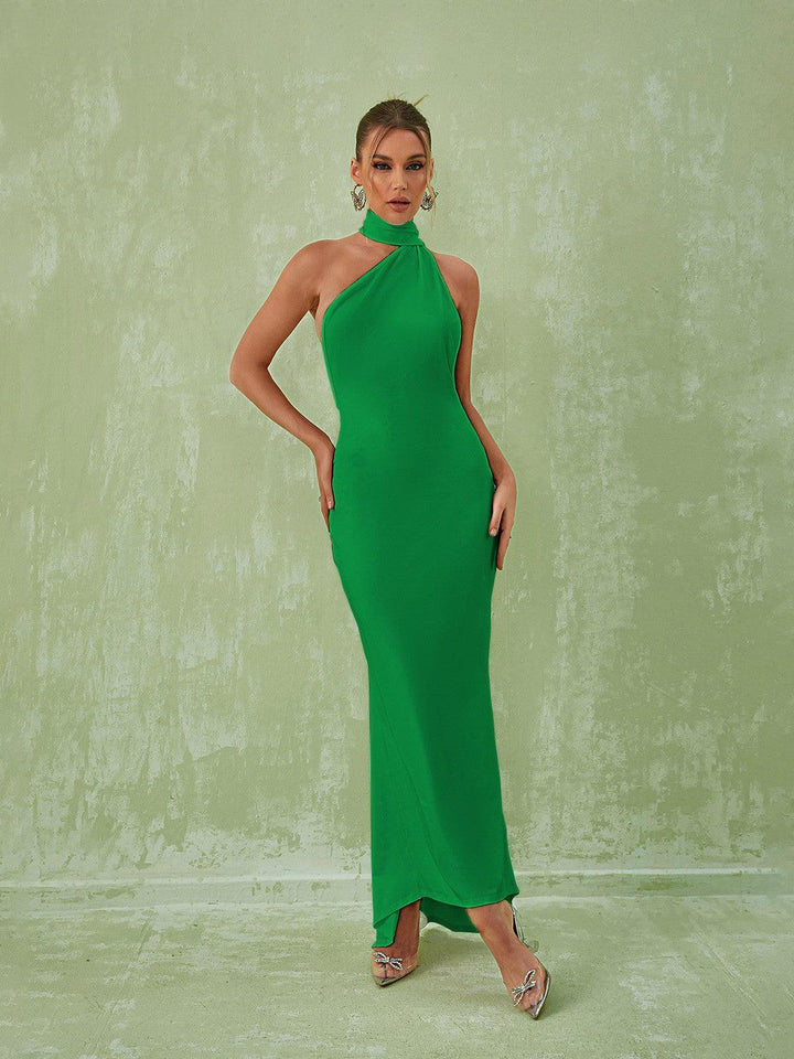 Toula Backless Maxi Dress In Green - Mew Mews