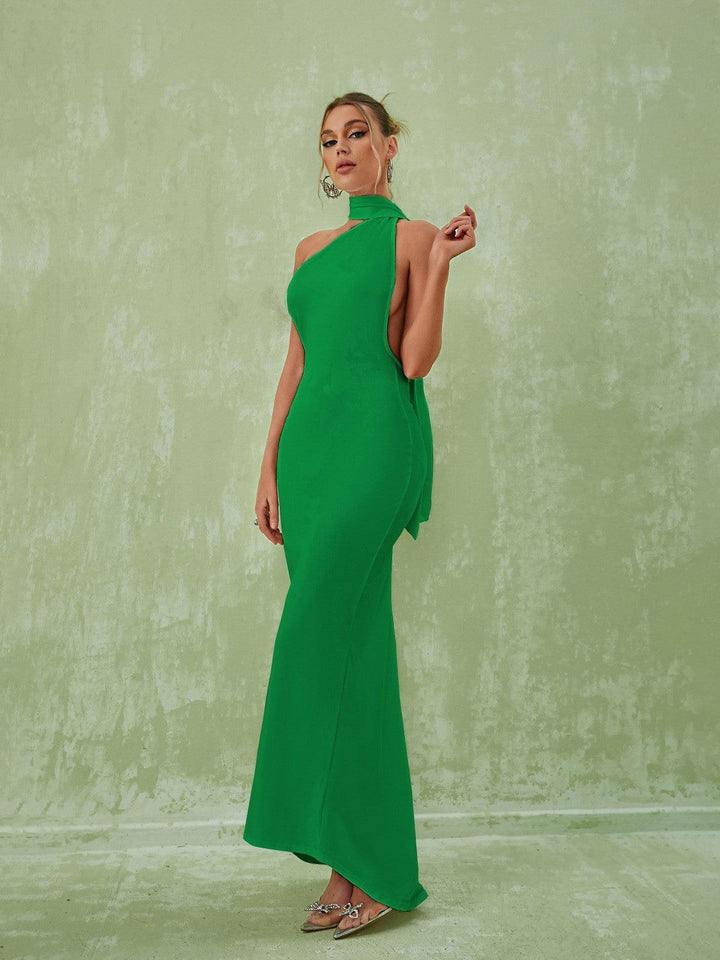 Toula Backless Maxi Dress In Green - Mew Mews