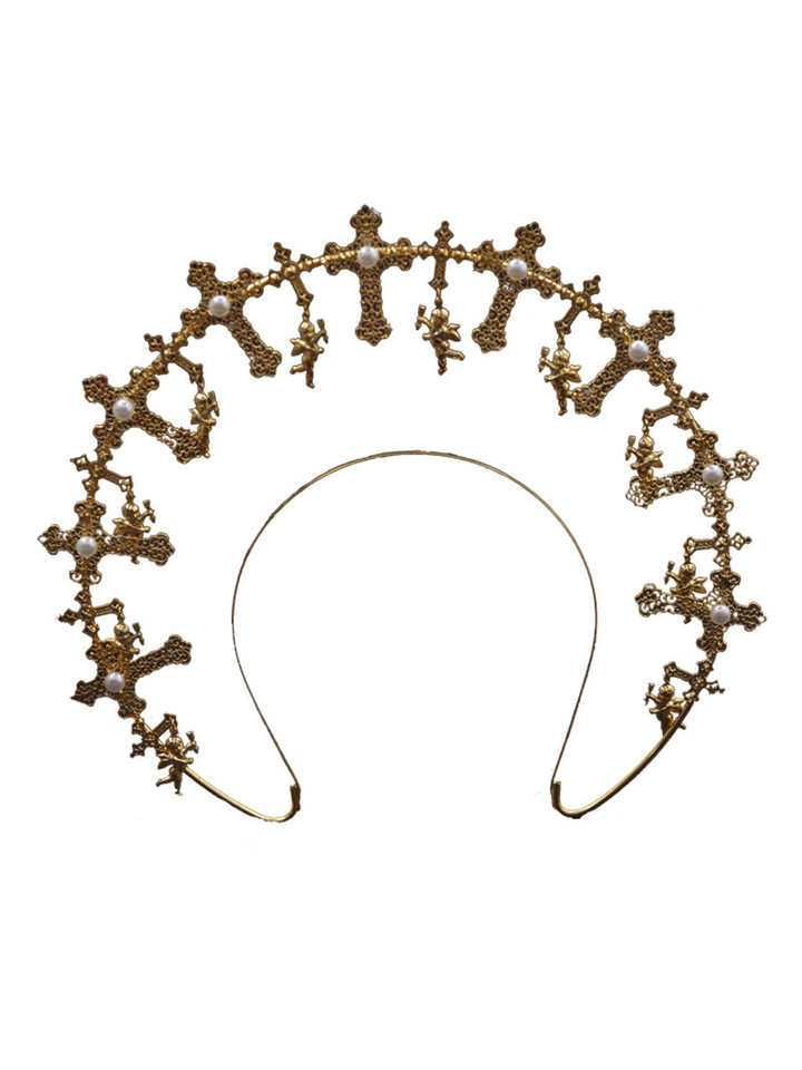 Tulia Cross Pearl Crown - Mew Mews