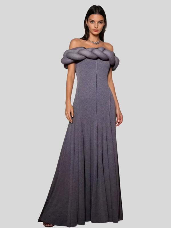 Ualdrex Off Shoulder Twisted Maxi Dress