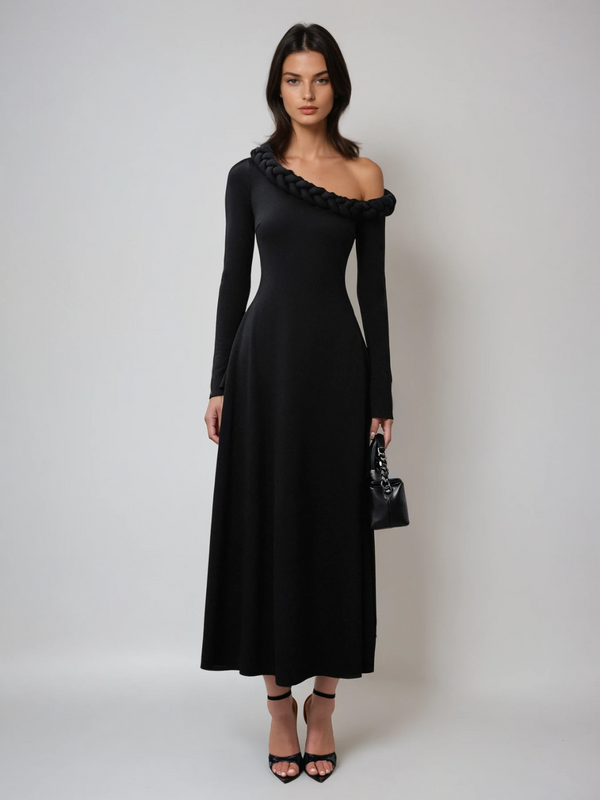 Vaelyvira One Shoulder Twisted Midi Dress
