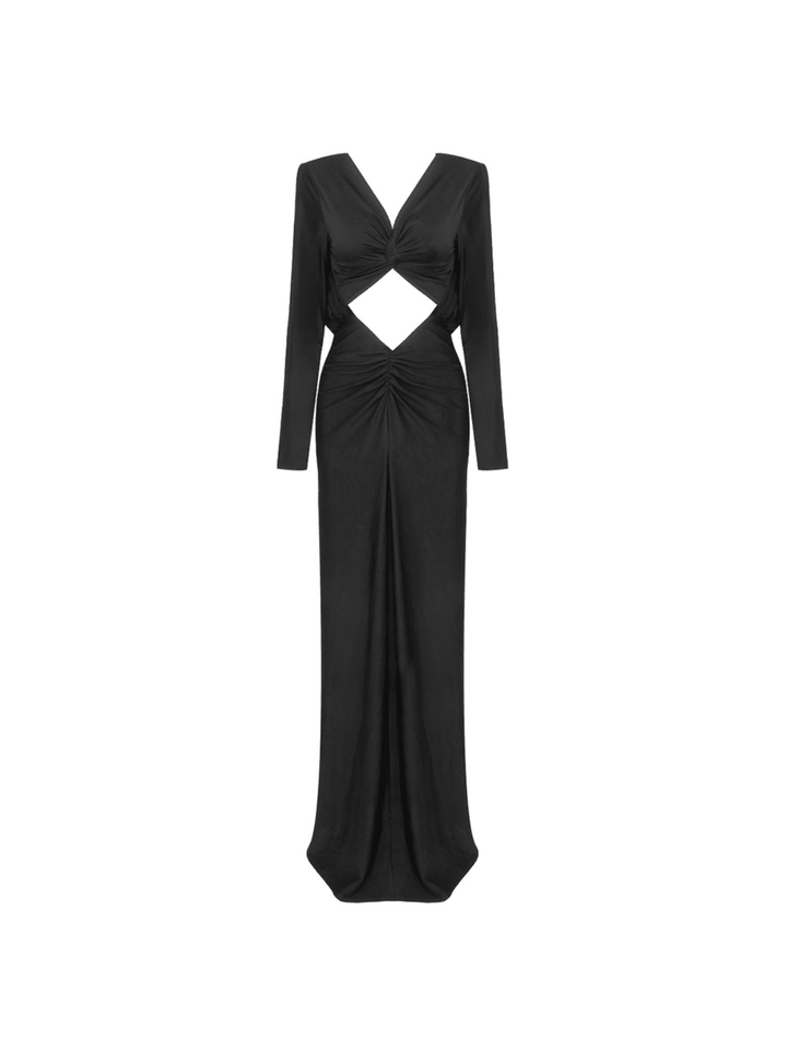 Valley Long Sleeve Ruched Cutout Maxi Dress - Mew Mews