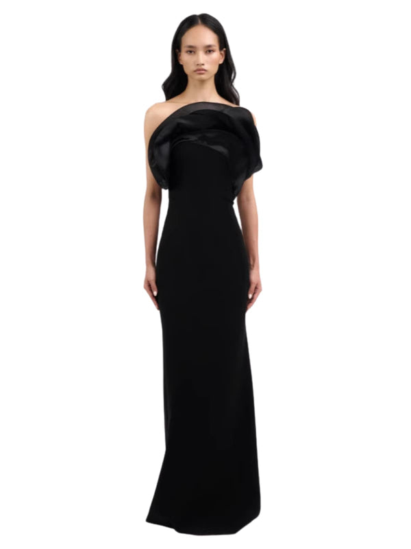 Vazvra Strapless Flower Maxi Dress