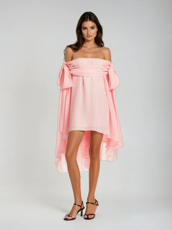Vazyne Off Shoulder Draped Mini Dress