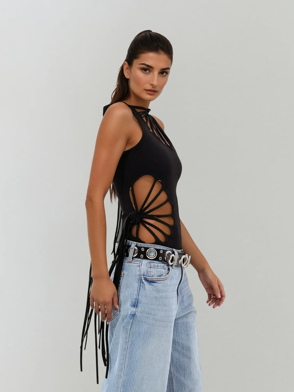 Velthrak Sleeveless Cutout Bodysuit