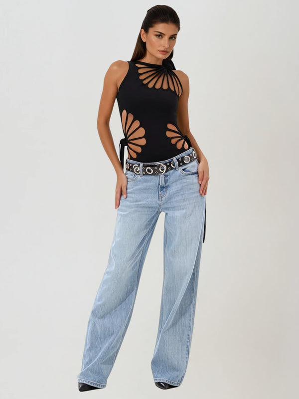 Velthrak Sleeveless Cutout Bodysuit