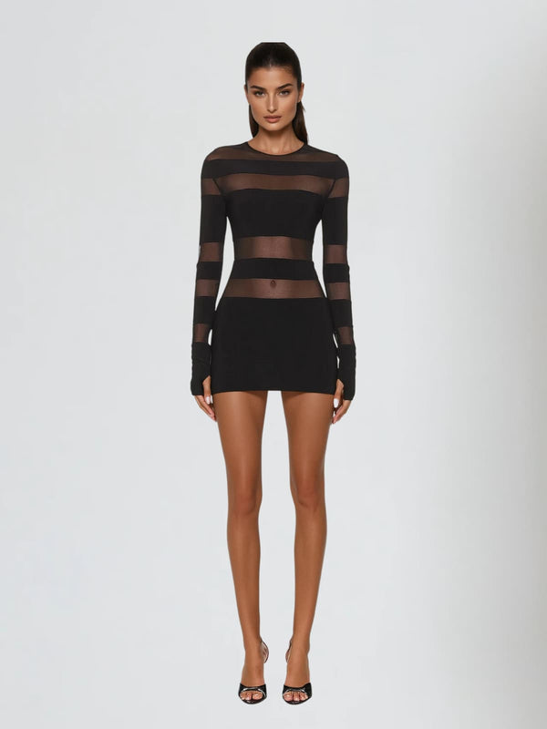 Velythar Long Sleeve Stripe Mini Dress