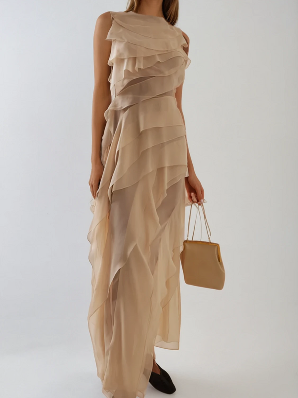 Waelyvira Sleeveless Ruffle Maxi Dress