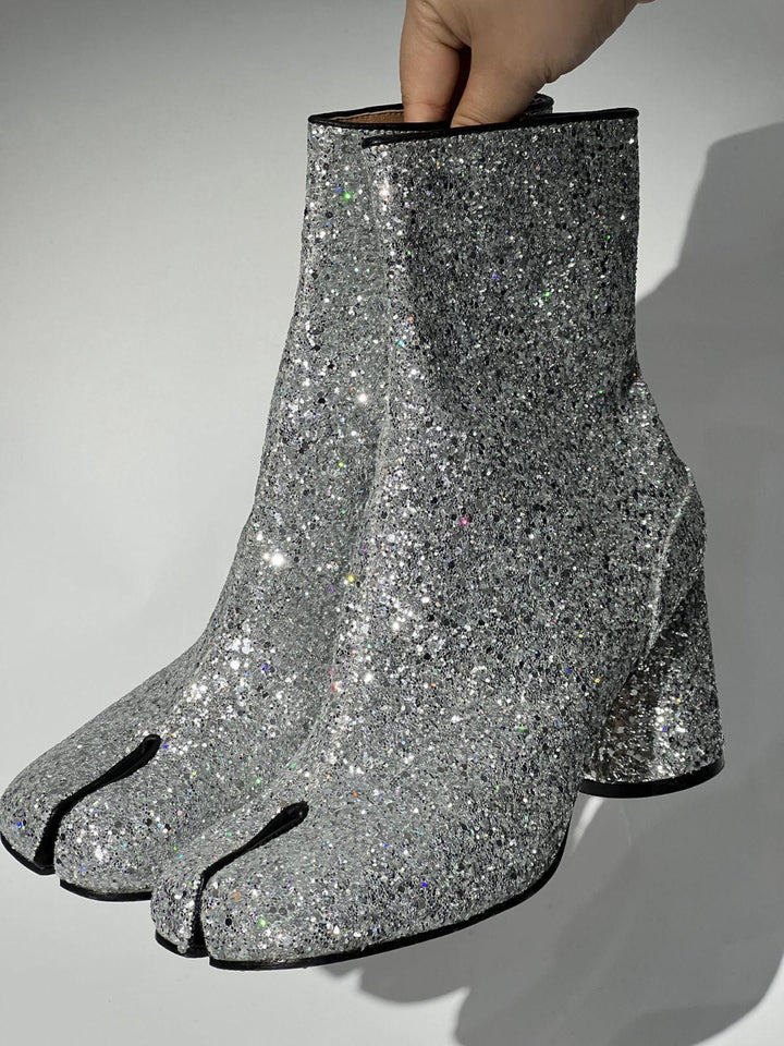 Wallon Tabi Toe Sequin Boots - Mew Mews