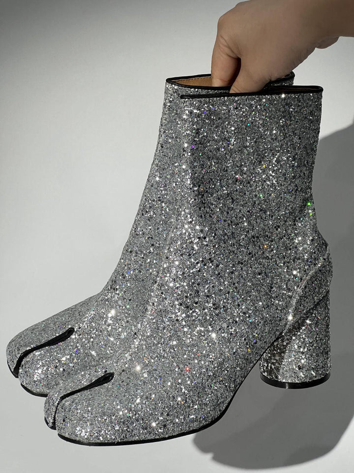 Wallon Tabi Toe Sequin Boots - Mew Mews