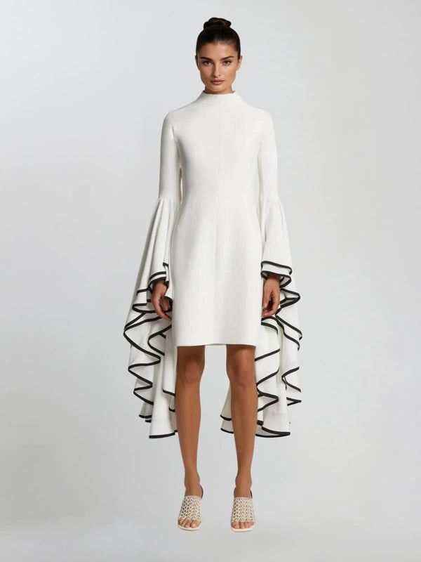 Weyra Cape Sleeve Ruffle Mini Dress