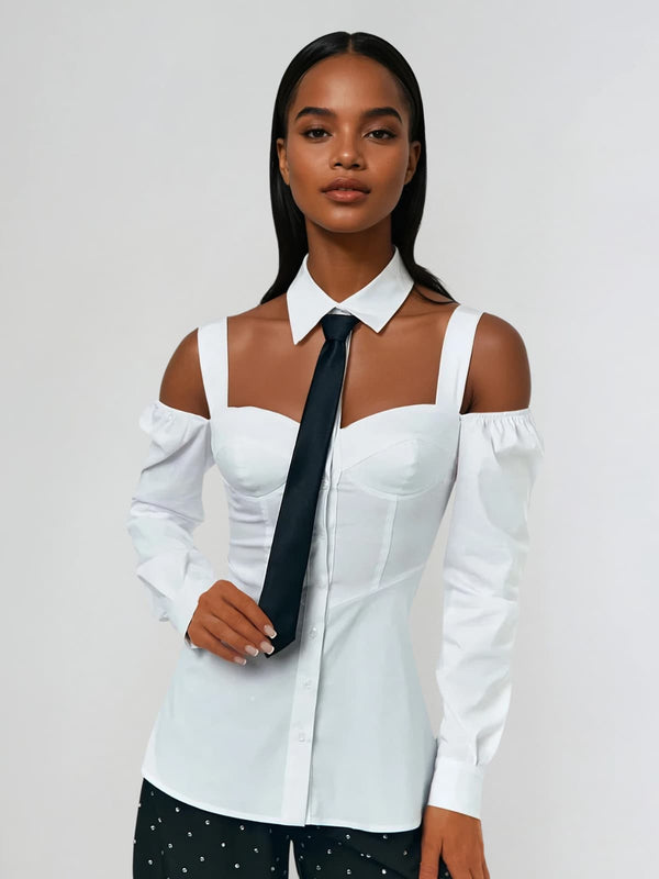 Wraza Off Shoulder Tie Shirt