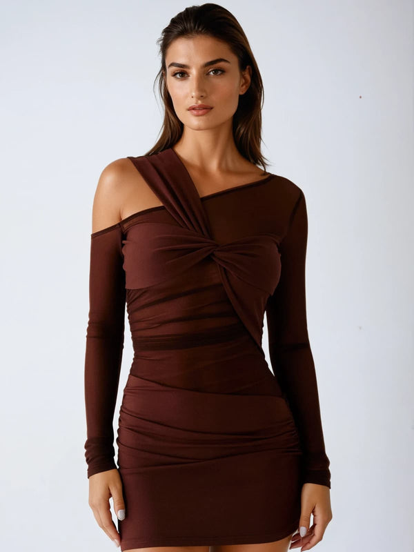 Wynla Twisted Ruched Mini Dress