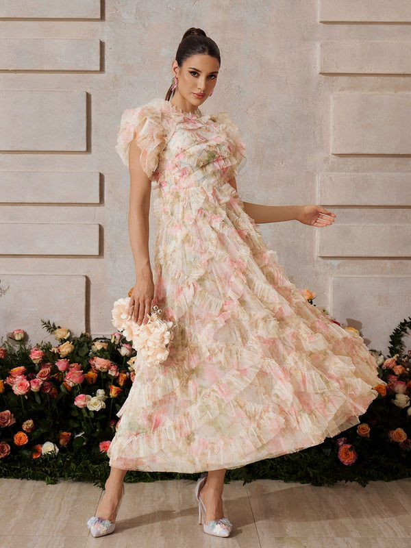 Xaelyara Sleeveless Floral Maxi Dress