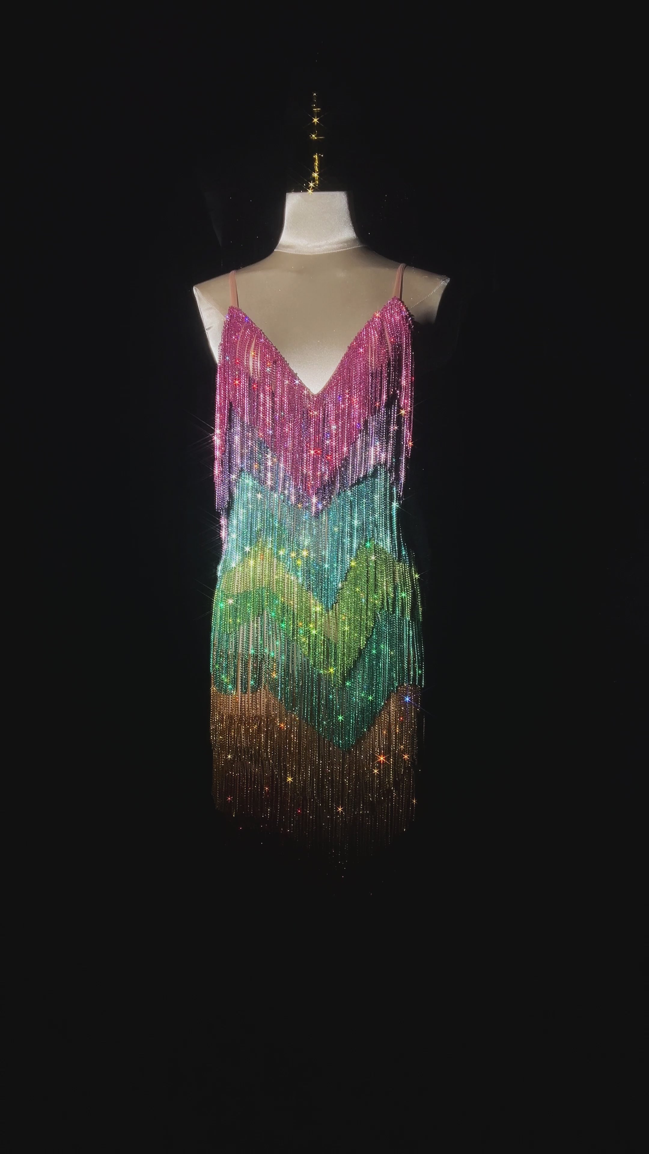 Rainbow fringe dress best sale