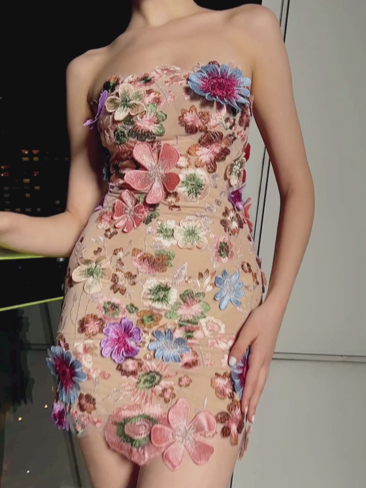 ワンピース EMIS (WOMENS) MINI CORSAGE DRESS 5BSH109 WOMENS) MINI CORSAGE DRESS-BROWN - EMIS