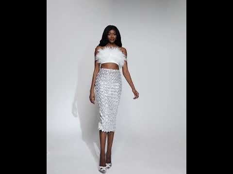 【mnem】Feather See-Through Tiered Skirt The Attico Skirt with ostrich feathers | Women's Clothing