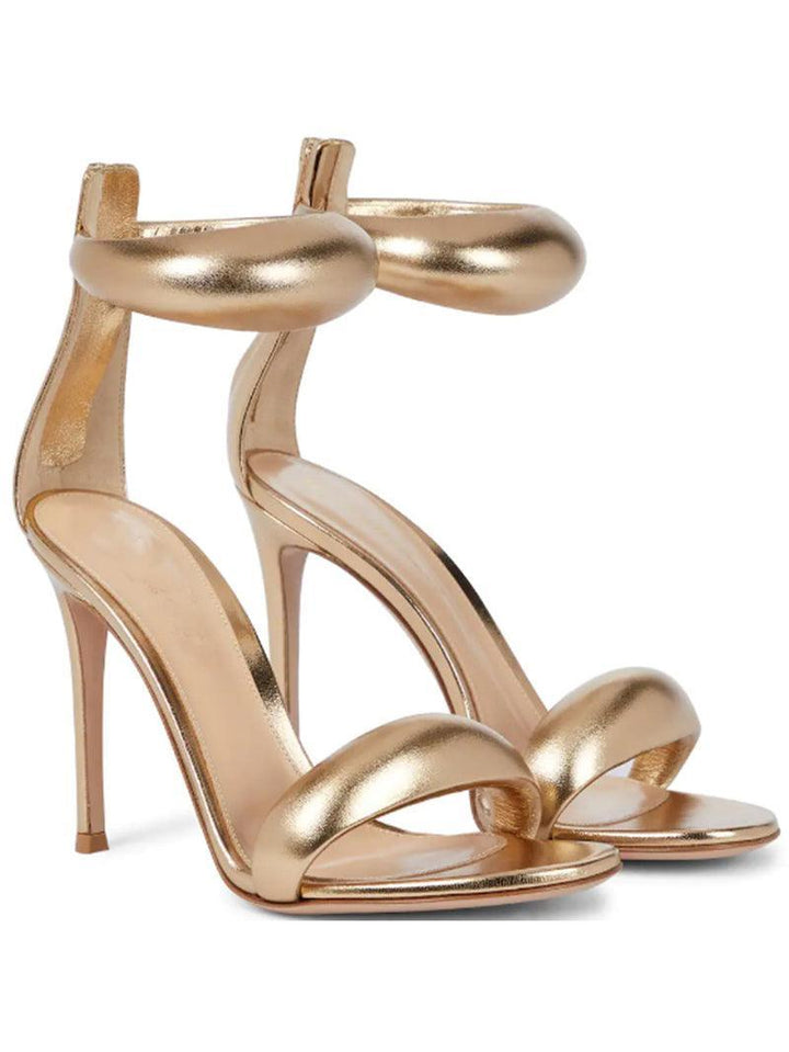 Aleena Gold Ankle Strap Sandals - Mew Mews Fashion