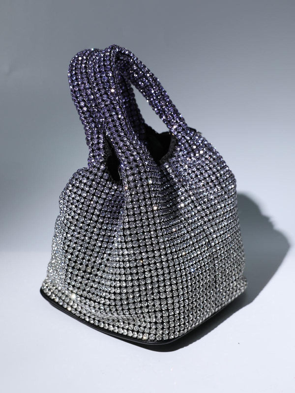 Bellatrix Ombre Crystal Bucket Bag In Purple - Mew Mews Fashion