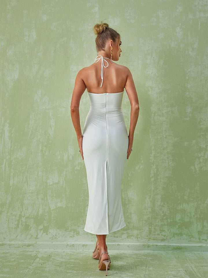 Dorcas Halterneck Cutout Midi Dress - Mew Mews Fashion