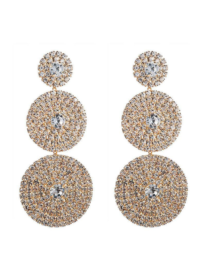 Elina Layered Round Diamond Earrings - Mew Mews Fashion