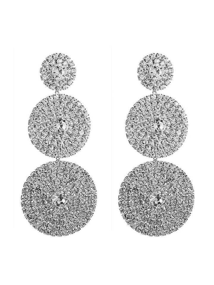 Elina Layered Round Diamond Earrings - Mew Mews Fashion