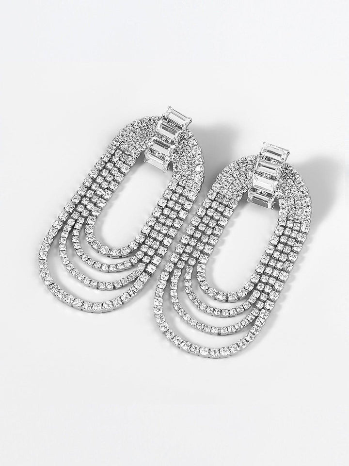 Geneva Diamante Arch Earrings - Mew Mews Fashion