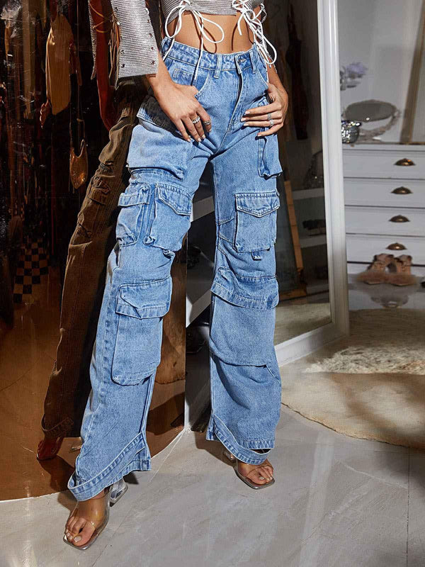Giulia Denim Pants In Blue - Mew Mews Fashion