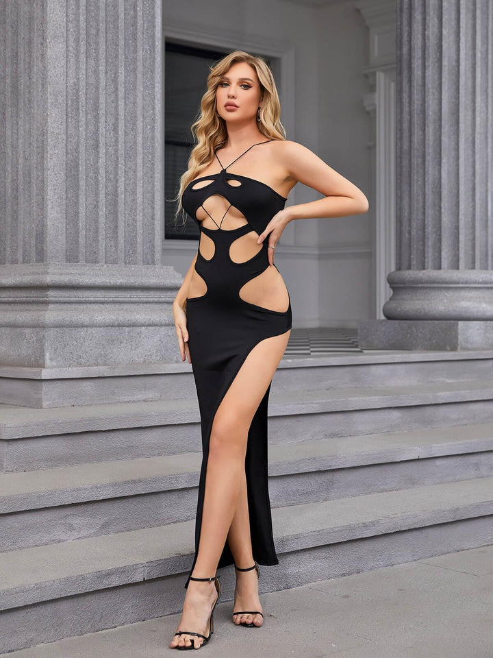 Holly Cutout Maxi Black Dress - Mew Mews Fashion