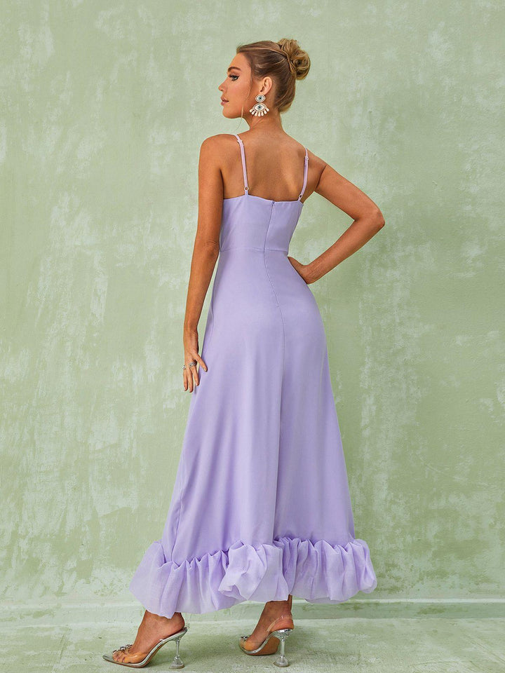 Ilsa Spaghetti Maxi Dress In Violet - Mew Mews Fashion