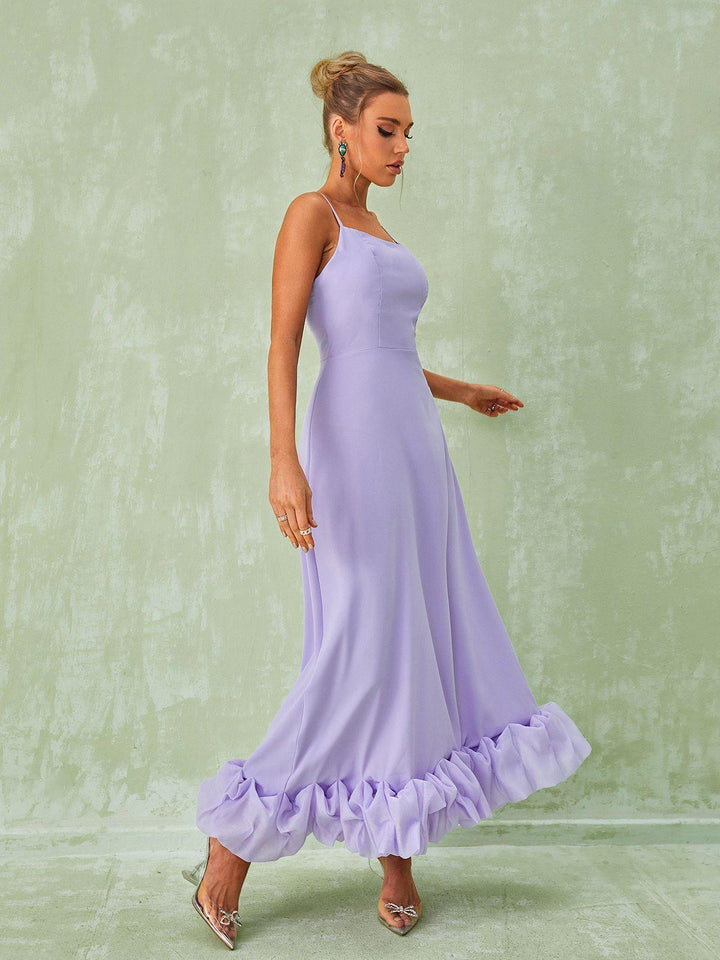 Ilsa Spaghetti Maxi Dress In Violet - Mew Mews Fashion