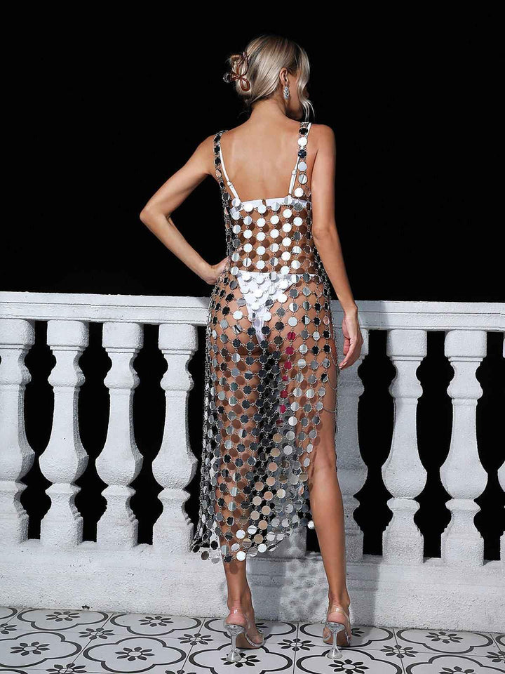 Leonora Chainmail Split Midi Dress - Mew Mews Fashion