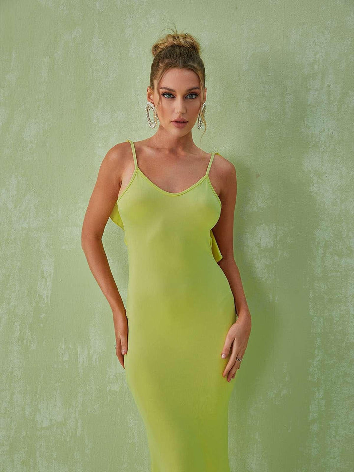 Marzia Backless Maxi Dress In Green - Mew Mews Fashion