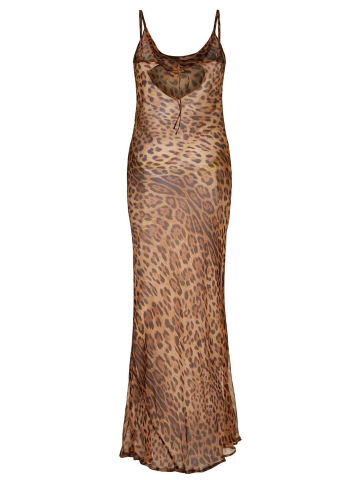 Melany Leopard Print Spaghetti Maxi Dress - Mew Mews Fashion