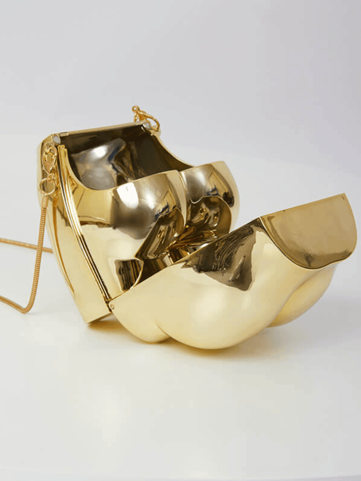 Morwenna Acrylic Butt Bag In Gold - Mew Mews Fashion
