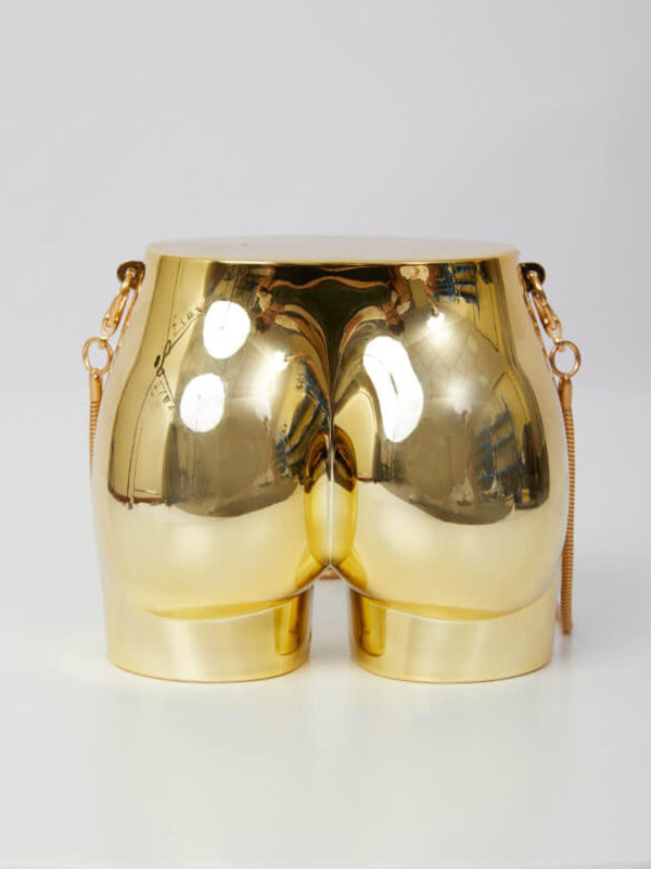 Morwenna Acrylic Butt Bag In Gold - Mew Mews Fashion